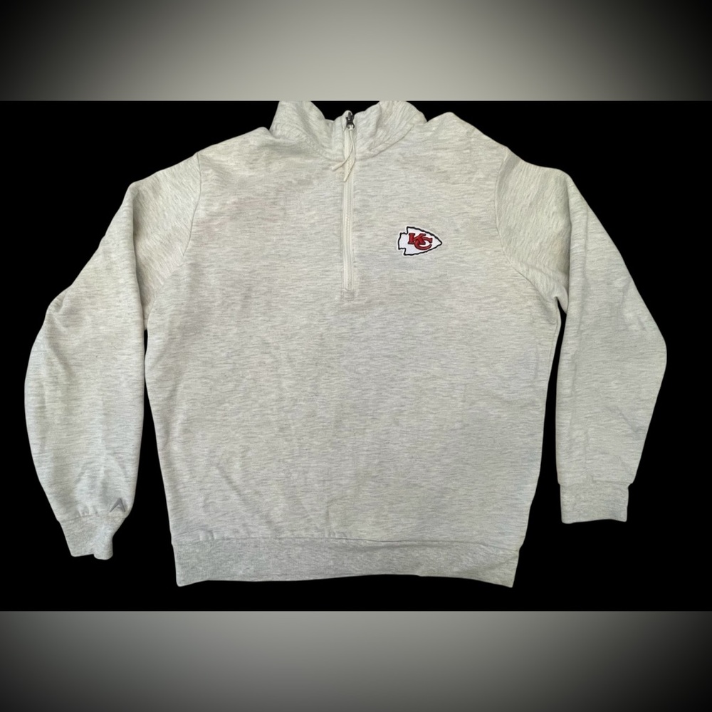 Kansas City Chiefs Gray Quarter-Zip Sweater